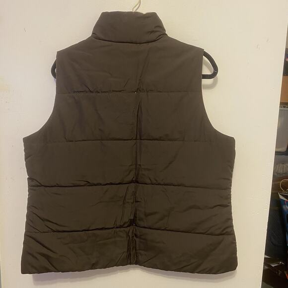 Merona Women XXL Reversible Puffer Vest Brown Pink Pockets FullZip Lightweight - Picture 9 of 9